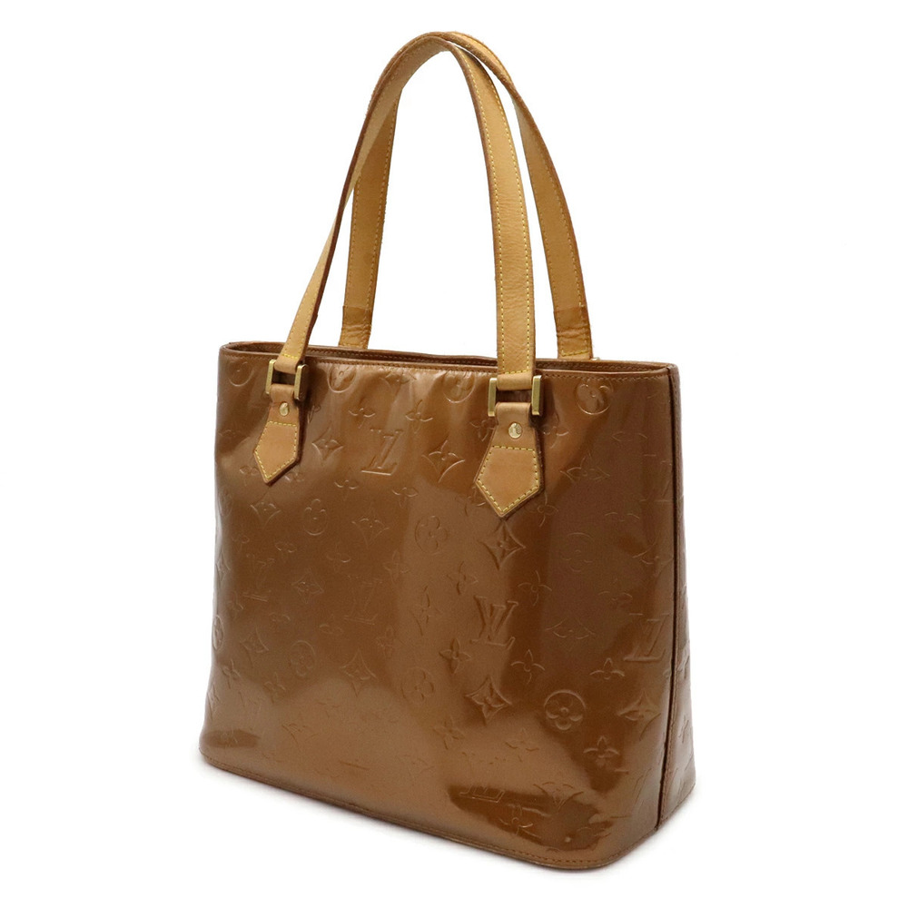 Louis Vuitton Bag Shoulder Bron ze Leather Vernis Houston Monogram Tote White